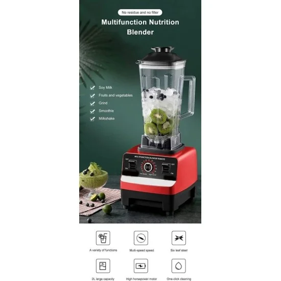 Renn Christ Multi-Function Blender with Additional Grinding Bowl – Red
